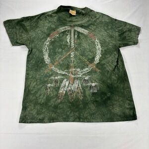 The Mountain Tie Dye Peace‎ Sign Dreamcatcher Graphic T-Shirt Green XXL